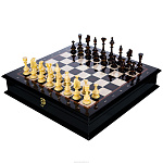 Шахматный ларец с янтарными фигурами "Царский" 48х48 см